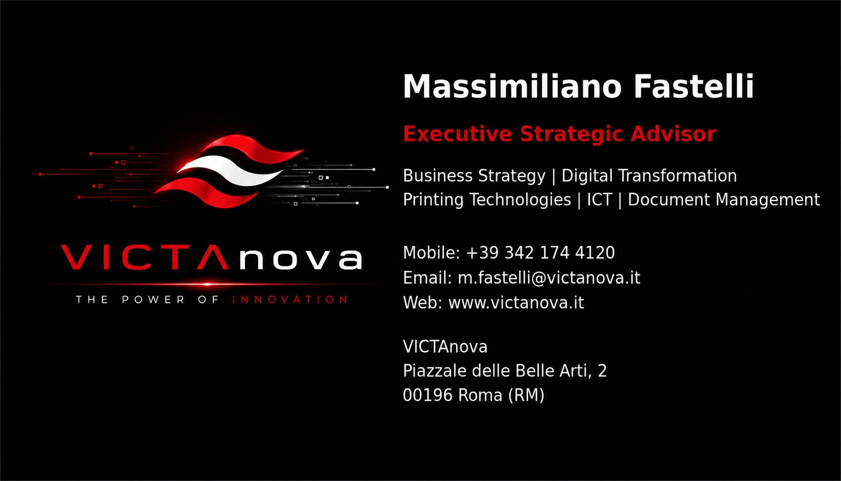 Retro del biglietto da visita di Massimiliano Fastelli